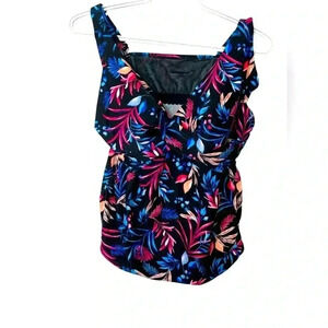 Christina  Tankini Top, Adjustable Straps, Colourful Size 18